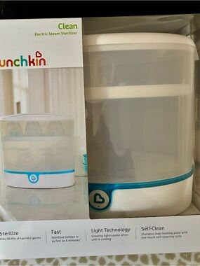 Munchkin White & Teal Electric Steam Sterilizer - 3-Tier Baby Bottle Sterilizer